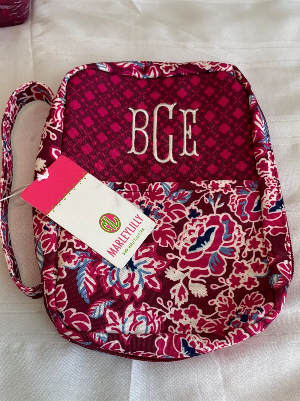 Marleylilly monogrammed bible carrier case or book carrier with wrist strap